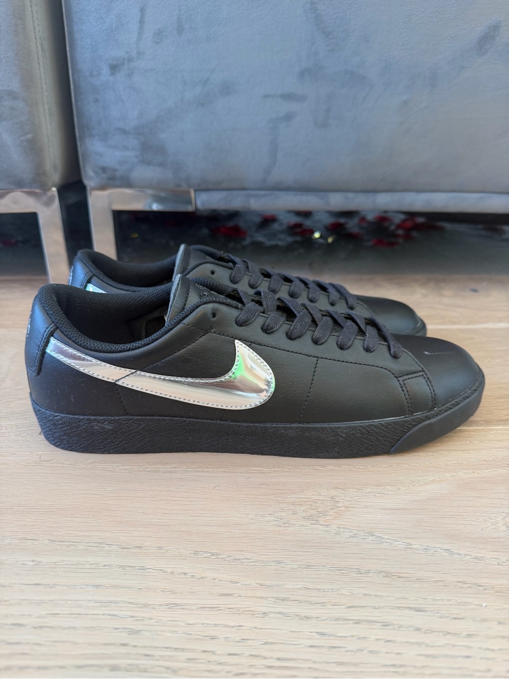 Nike dance skateboards sb zm blazer low qs sz 12 black silver HJ6703-001